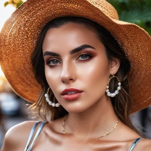 leather hat,straw hat,sun hat,high sun hat,vintage makeup,brown hat,girl wearing hat,summer hat,sombrero,natural cosmetic,panama hat,yellow sun hat,portrait photography,ordinary sun hat,cowboy hat,womans seaside hat,women's cosmetics,women's hat,retouching,mock sun hat,Photography,General,Realistic