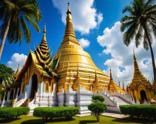 buddhist temple complex thailand,shwedagon,white temple,kuthodaw pagoda,thai temple,dhammakaya pagoda,monywa,buddhist temple,phra,golden buddha,grand palace,mandalay,phnom,vientiane,cambodia,kampuchea,myanmar,somtum,sagaing,royal tombs,Art,Classical Oil Painting,Classical Oil Painting 11