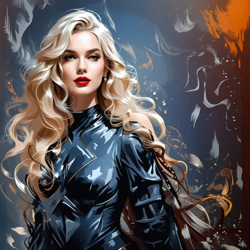 a painting of a woman with blonde hair,scarlet witch,sigyn,morgause,targaryen,lilandra,wiccan