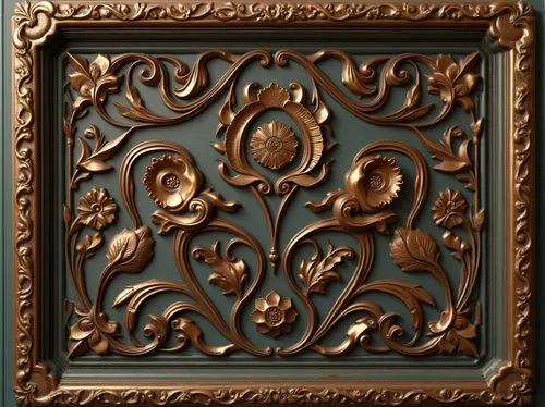 art nouveau frame,art nouveau frames,decorative frame,copper frame,ghiberti,frame ornaments,wall panel,embossed rosewood,wood frame,scrollwork,openwork frame,patterned wood decoration,carved wood,bronze wall,gold stucco frame,armoire,wooden frame,antique background,art deco frame,frame illustration,Photography,General,Realistic