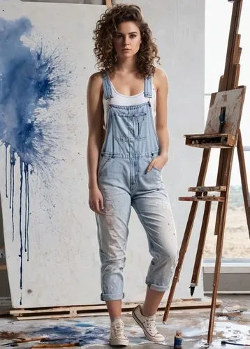 girl in overalls,denim jumpsuit,overalls,denim shapes,denim,denim fabric,blue painting,overall,denim jeans,denim background,jumpsuit,bluejeans,jeans pattern,jeans background,painting,painter,fabric painting,thick paint,art model,blue jeans,Conceptual Art,Fantasy,Fantasy 33