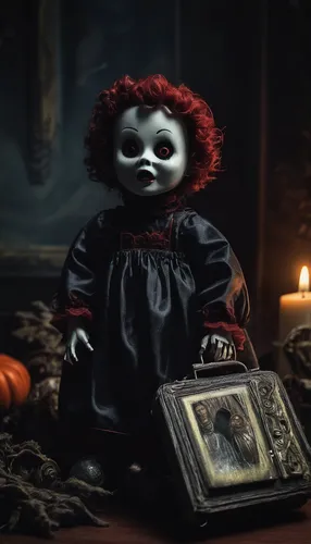 Create a horror story where a haunted mangkakalot toy terrifies a family.,female doll,collectible doll,handmade doll,cloth doll,doll figure,a voodoo doll,redhead doll,killer doll,raggedy ann,gothic po