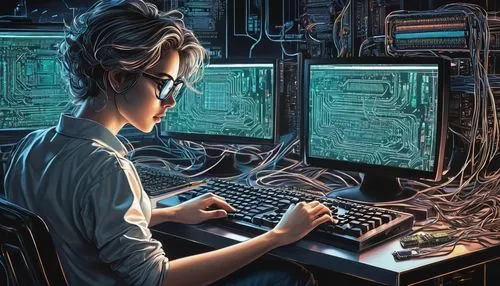 girl at the computer,man with a computer,cybertrader,computerologist,computer freak,cyberscene,computer,computer addiction,cybersurfing,cyber crime,computer graphic,computer art,cyberterrorism,computer room,cyberspace,cybernet,cyberwar,cyber,cypherpunks,cyberpatrol,Illustration,Black and White,Black and White 30