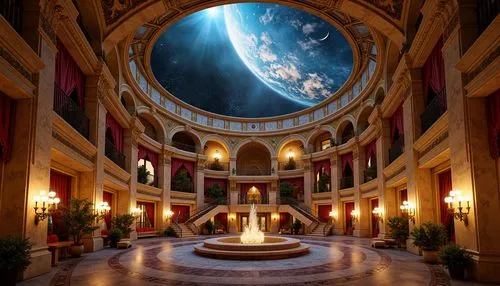 sky space concept,atlantis,theed,musical dome,planetarium,hall of the fallen,marble palace,dome,3d render,skyterra,grandeur,naboo,cochere,zathura,stargates,pantheon,sanctum,hall of nations,europe palace,extrasolar