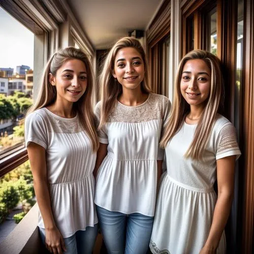 beautiful photo girls,the three graces,triplet lily,young women,trio,angels,azerbaijan azn,genes,portrait photographers,natural beauties,business women,beautiful women,x3,cosmetic dentistry,pretty women,lionesses,white clothing,assyrian,portrait photography,women in technology