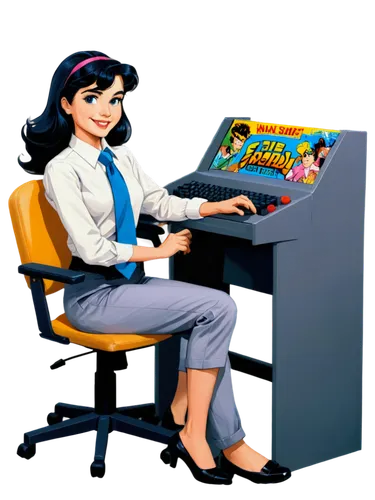 girl at the computer,switchboard operator,receptionist,bookkeeper,secretary desk,office worker,secretary,computer desk,school administration software,computer graphics,administrator,computer workstation,computer program,computer game,night administrator,women in technology,typing machine,dispatcher,computer system,amiga,Unique,Pixel,Pixel 04