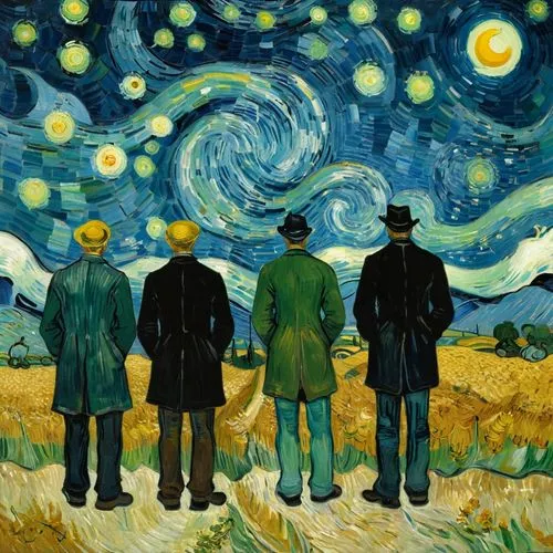 gogh,vincent van gough,emmaus,gleaners,astronomers,vincent,highwaymen,agrarianism,the order of the fields,mennonite,starry night,three wise men,the three wise men,skywatchers,post impressionism,quartetto,artists of stars,quarteto,astronomer,mennonites,Conceptual Art,Oil color,Oil Color 02