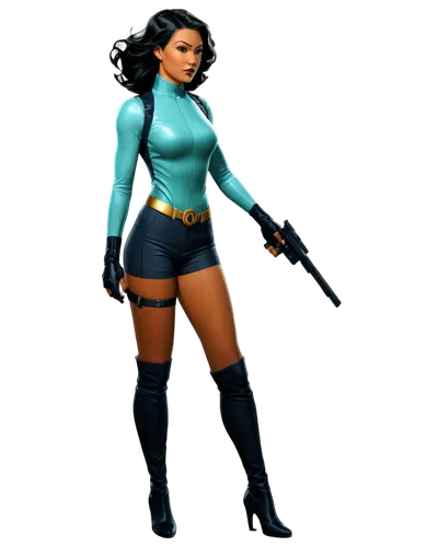 derivable,bulletgirl,lumidee,girl with gun,woman holding gun,girl with a gun,blackfire,superheroine,femforce,zarina,super heroine,3d render,huntress,jadzia,kitana,ssx,romanoff,3d rendered,vidya,rogue,Illustration,Vector,Vector 03