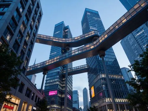 taikoo,skybridge,chongqing,sanlitun,xujiahui,lujiazui,umeda,shinjuku,shenzen,chengdu,songdo,skyways,shangai,roppongi,skywalks,pangyo,shanghai,guangzhou,hudson yards,wangfujing