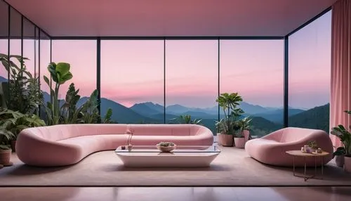 pink chair,living room,livingroom,apartment lounge,modern living room,sitting room,sky apartment,mid century modern,soft furniture,the living room of a photographer,modern room,mid century house,modern decor,chaise lounge,interiors,interior design,pink dawn,sofa set,pink leather,great room,Photography,Artistic Photography,Artistic Photography 03