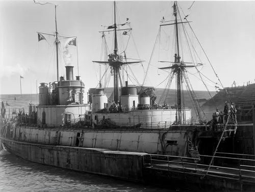 ironclad, steamer, 1870, Royal Navy, turret ship, England, low in water.
,united states coast guard cutter,auxiliary ship,naval trawler,museum ship,submarine chaser,minelayer,protected cruiser,rescue 