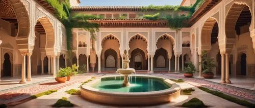 alcazar of seville,alhambra,la kasbah,marrakesh,inside courtyard,courtyard,kasbah,persian architecture,alcazar,marrakech,riad,morocco,deruta,meknes,dorne,granada,courtyards,iranian architecture,amanresorts,mezquita,Illustration,Abstract Fantasy,Abstract Fantasy 13