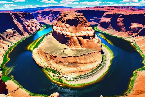 Horseshoe Bend in Grand Canyon National Park, Arizona, Amerika,horseshoe bend,horsheshoe bend,grand canyon,fairyland canyon,glen canyon,landform,canyon,united states national park,arid landscape,aeoli