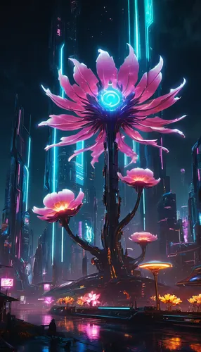 water lotus,cosmos field,mushroom landscape,futuristic landscape,mushroom island,giant water lily,lotus pond,sacred lotus,fairy world,stone lotus,lotus blossom,alien world,lotuses,lotus plants,apiarium,flower dome,cosmos,lotus ffflower,lotus,skyflower,Illustration,Realistic Fantasy,Realistic Fantasy 02