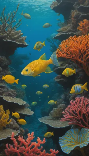 underwater landscape,coral reef fish,coral reef,school of fish,underwater background,coral reefs,ocean underwater,coral fish,underwater fish,marine diversity,sea life underwater,aquarium,fishes,ocean floor,underwater world,aquarium decor,yellow fish,aquarium inhabitants,long reef,marine life,Conceptual Art,Daily,Daily 30