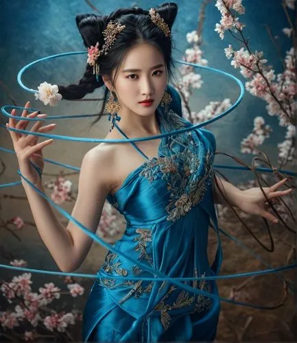 cheongsam,oriental princess,blue enchantress,hanfu,diaochan,xiaofei,Photography,General,Fantasy