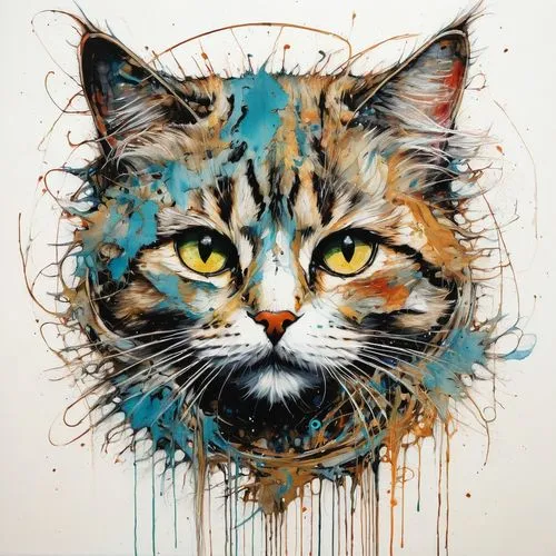 cat vector,pacitti,pintada,watercolor cat,suara,felino