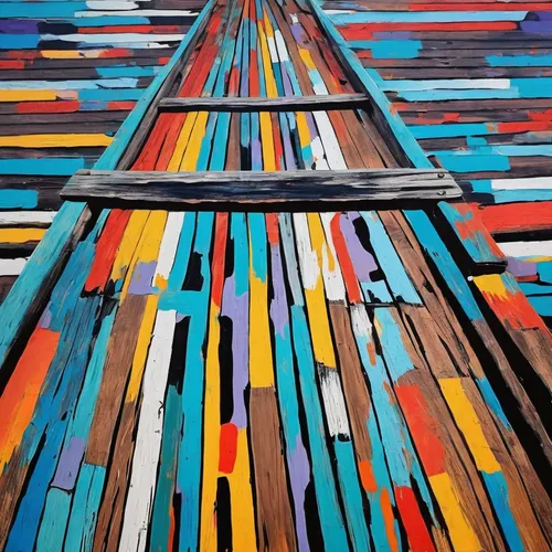 colourful pencils,highline,oil track,paint tubes,railway rails,street chalk,meticulous painting,artistic roller skating,rail road,railroad track,wooden track,railway tracks,wooden pallets,conductor tracks,pallet,train track,road marking,marshalling yard,boardwalk,railroad tracks,Art,Artistic Painting,Artistic Painting 42