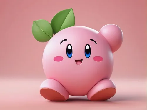 kirby,knuffig,dango,plush figure,bonbon,cute cartoon character,pixaba,yoshi,3d model,stylized macaron,bayberry,rosy garlic,pink vector,nannyberry,radish,puffy,peach,worm apple,kawaii pig,a tomato,Unique,3D,3D Character