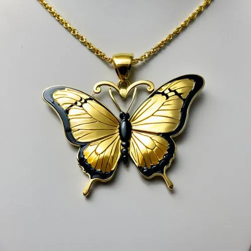 necklace with winged heart,ornithoptera,goldkette,mariposa,janome butterfly,pendant,Conceptual Art,Daily,Daily 08