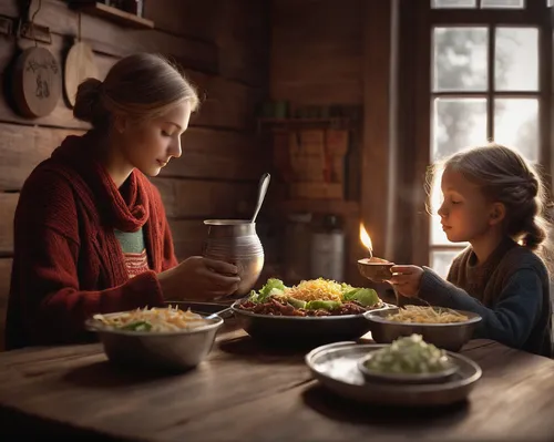 Craft a romantic story set in a cozy Chipotle restaurant, centered around two people sharing a meal from the menu.,girl in the kitchen,mystic light food photography,kids' meal,restaurants online,digit