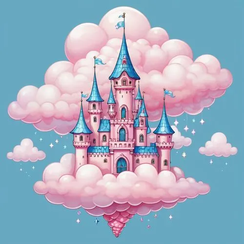 fairy tale castle,cloudmont,fairytale castle,fairy chimney,disney castle,fairy world,Illustration,Abstract Fantasy,Abstract Fantasy 11