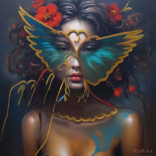 cupido (butterfly),ulysses butterfly,winged heart,golden passion flower butterfly,faerie,hesperia (butterfly),passion butterfly,butterflies,yellow butterfly,promethea silkmoth,bodypainting,faery,gatekeeper (butterfly),butterfly effect,fantasy art,julia butterfly,bird of paradise,oil painting on canvas,vanessa (butterfly),pollinate,Illustration,Paper based,Paper Based 04