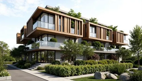 3d rendering,revit,cohousing,passivhaus,arkitekter,contemporaine,modern house,cedarvale,sketchup,timber house,ecovillages,render,residential,inmobiliaria,residential house,townhomes,dunes house,wooden facade,townhome,homebuilding