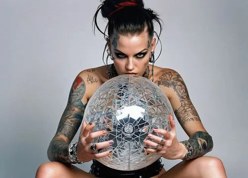 crystal ball-photography,crystal ball,tattoo girl,manson jar,hand grenade,ball fortune tellers,glass sphere,metal implants,with tattoo,medicine ball,lady rocks,globes,glass ball,handpan,mirror ball,waterglobe,atomic bomb,piggy bank,crystal egg,tattooed,Photography,Fashion Photography,Fashion Photography 26