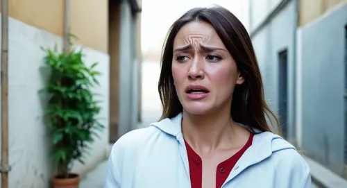 woman crying and not wearing clothes she is in an alleyway full of criminals,a woman holding her head near a white building,naina,ghajini,aatma,mujhse,the girl's face,karasev