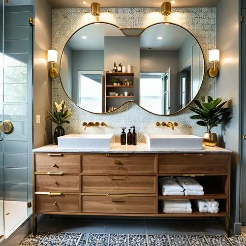 vanities,luxury bathroom,dressing table,bath room,beauty room,modern minimalist bathroom,bathroom,mudroom,washstand,contemporary decor,hovnanian,modern decor,bagno,ensuite,berkus,walk-in closet,tile kitchen,interior design,wood mirror,scandinavian style,Photography,General,Realistic