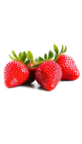 strawberries, bright red, shiny surface, green leaves, sweet juicy flesh, detailed texture, realistic lighting, 3/4 composition, shallow depth of field, warm color tone, cinematic lighting, close-up s