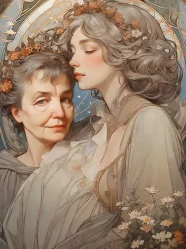 mucha,art nouveau frame,alfons mucha,art nouveau frames,wlw,matriarchs,reinas,rhinemaidens,nouveau,primavera,angelica,giancola,sokurov,flora,arcadia,artemisia,milkmaids,ozma,bellefleur,magdelena,Digital Art,Impressionism