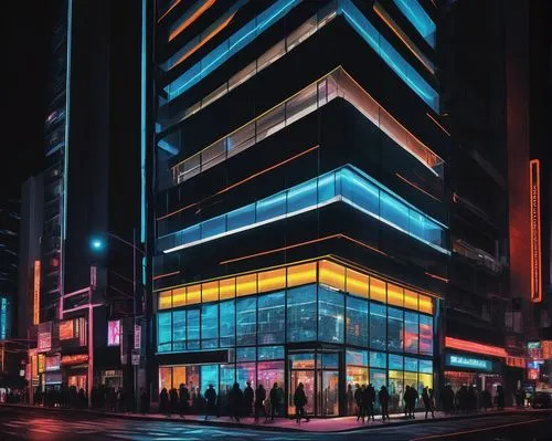 vdara,electroluminescent,enernoc,glass building,artium,colored lights,bloomingdales,glass facades,luminato,costanera center,hypermodern,multiplexes,glass facade,escala,paulista,colorful facade,cybercity,mvrdv,vivid sydney,pc tower,Illustration,Retro,Retro 16