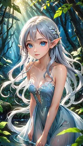 azura,galadriel,fae,mermaid background,fairie,elsa,Anime,Anime,Traditional