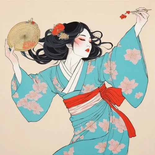 geisha girl,geisha,plum blossoms,japanese woman,japanese art,mukimono,cool woodblock images,kimono,japanese cherry,ikebana,woman eating apple,plum blossom,kimono fabric,oriental girl,tea ceremony,mitarashi dango,sakura mochi,okoromai,kaiseki,cherry japanese,Illustration,Paper based,Paper Based 19