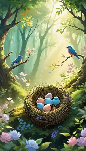 blue eggs,painted eggs,easter background,easter banner,nest easter,colored eggs,easter nest,spring nest,easter theme,painting eggs,blue birds and blossom,broken eggs,colorful eggs,brown eggs,spring background,bird nests,easter eggs,bird eggs,fresh eggs,candy eggs,Illustration,Realistic Fantasy,Realistic Fantasy 01