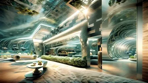 futuristic landscape,ufo interior,fractal environment,sky space concept,futuristic architecture,atmosfera