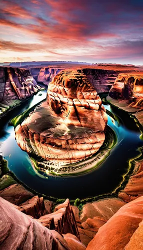 A classic wide shot of horseshoe bend I shot with my 14mm Rokinon.,horsheshoe bend,horseshoe bend,glen canyon,lake powell,landform,fairyland canyon,united states national park,arid landscape,desert la