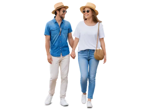 vintage man and woman,fedoras,two people,sun hats,vintage boy and girl,jeans background,young couple,hatsopoulos,couple,image editing,image manipulation,man and woman,couple - relationship,partnerlook,panama hat,transparent background,on a transparent background,transparent image,photographic background,fashion vector,Conceptual Art,Oil color,Oil Color 16