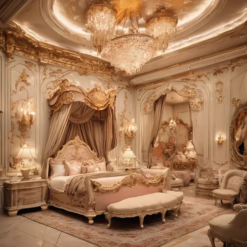 ornate room,luxurious,luxury,bridal suite,great room,luxury decay,rococo,luxury bathroom,napoleon iii style,luxury real estate,luxury property,marble palace,luxury home interior,luxury hotel,interior design,baroque,beauty room,the little girl's room,interior decoration,sleeping room,Illustration,Realistic Fantasy,Realistic Fantasy 02