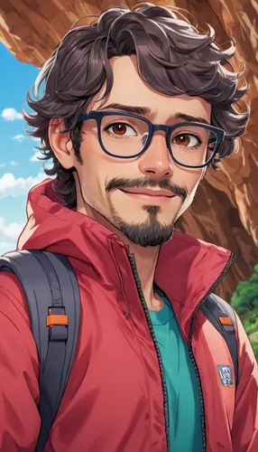 mountain guide,flat blogger icon,portrait background,hiker,digital nomads,autumn icon,twitch icon,edit icon,custom portrait,adventure game,game illustration,hiking,cotopaxi,adventurer,mountain hiking,vector illustration,cg artwork,blogger icon,world digital painting,hike,Illustration,Japanese style,Japanese Style 02