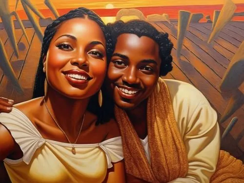 black couple,fugees,oil painting on canvas,dwele,church painting,welin,young couple,tribbett,liberians,nubians,african art,oil on canvas,umoja,oil painting,man and wife,eritreans,art painting,beautiful african american women,colescott,glasper,Illustration,Realistic Fantasy,Realistic Fantasy 21