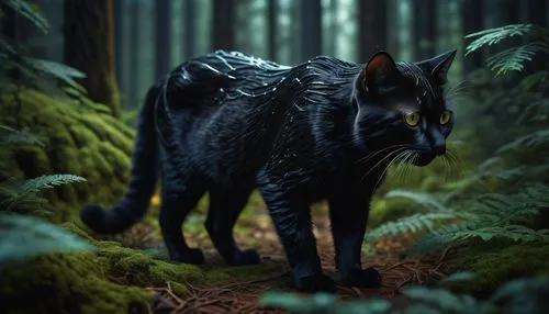 canis panther,hollyleaf cherry,panther,black shepherd,forest animal,feral,black cat,wild cat,felidae,feral cat,yellow eyes,forest dragon,halloween black cat,fantasy picture,wildcat,black warrior,fantasy art,forest dark,black dragon,head of panther,Photography,General,Sci-Fi