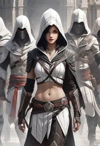 female warrior,inquisitors,auditore,assassin,templars,sorceresses,Digital Art,Classicism