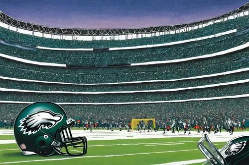 stadium falcon,eagles,jets,nfl,national football league,american football,football autographed paraphernalia,super bowl,gridiron football,football stadium,nfc,indoor american football,football field,green and white,the fan's background,football helmet,eagles nest,football,coliseum,arena football,Illustration,Children,Children 03