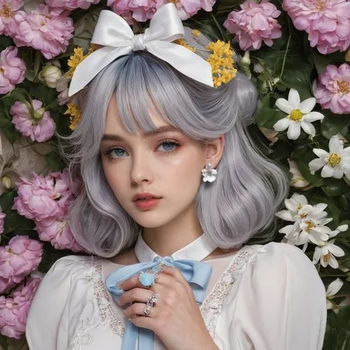 porcelain doll,porcelain dolls,peignoir,pale,porcelain rose,nanami,harajuku,yurika,blue floral,silver blue,yulan magnolia,kyary,pastel colors,periwinkle,vintage floral,floral background,pale purple,porcelain,porcelaine,flower fairy,Photography,Fashion Photography,Fashion Photography 08