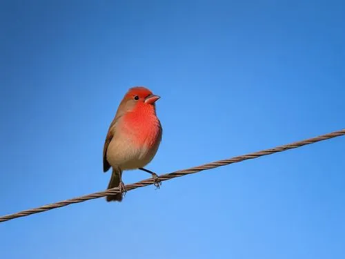 a blue and white bird with a beak open,red finch,house finch,cardenal,rosefinch,male house finch,red headed finch