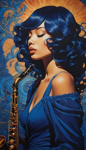 blues and jazz singer,jazz singer,saxophonist,saxophone player,saxophone,saxophone playing man,jazz,rhythm blues,man with saxophone,dinehart,jazzmen,tretchikoff,bechet,jazzing,trumpet gold,saxman,jazztimes,viveros,sade,jurnee,Illustration,Japanese style,Japanese Style 15