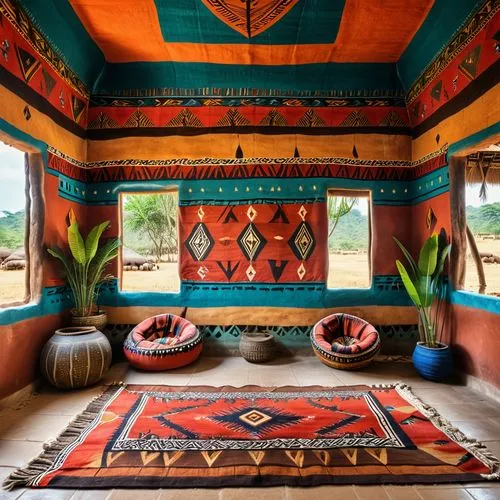 kilim,indian tent,samburu,interior decor,maasai,huichol,urubamba,traditional house,pachamama,cabana,moroccan pattern,mzilikazi,rug,tchangai,sitting room,ngorongoro,kilims,traditional patterns,rangoli,dzongkha,Photography,General,Realistic